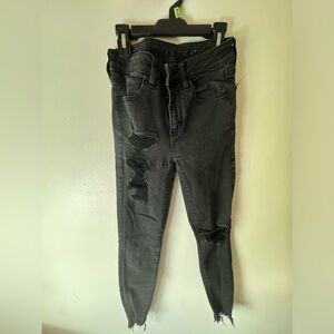 American eagle black ripped jeans